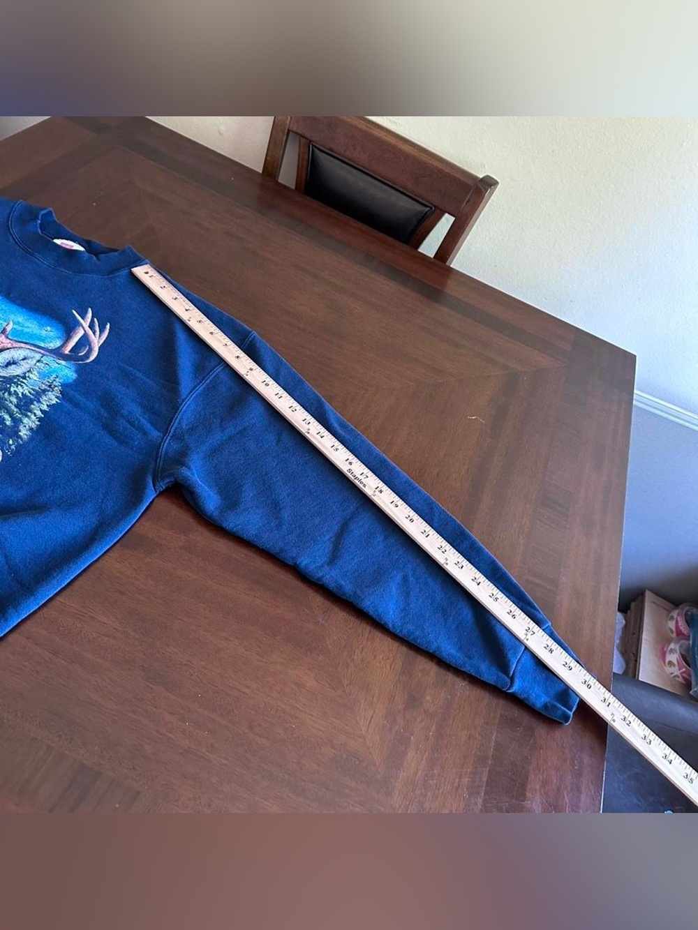 Vintage Whitetail Deer Heavyweight Navy Blue Sweatshirt Men’s Large - Picture 6 of 6